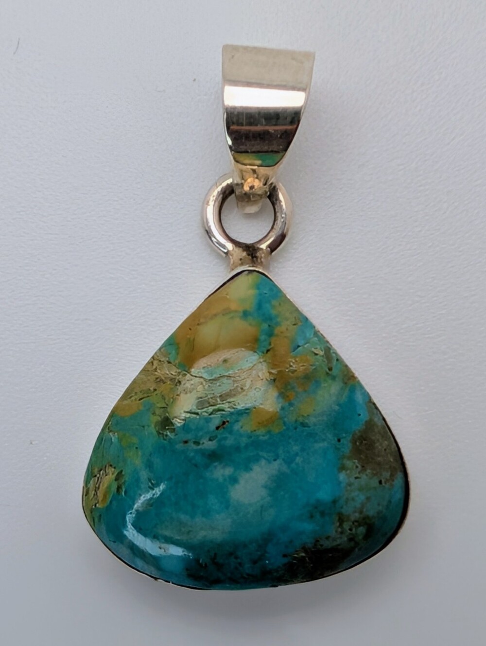 Kingman Turquoise S925 Sterling Silver Pear Pendant